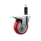 Service Caster 4'' Red Poly Swivel 1-1/8'' Expanding Stem Caster Total Lock Brake SCC-EXTTL20S414-PPUB-RED-118 - alternate 1